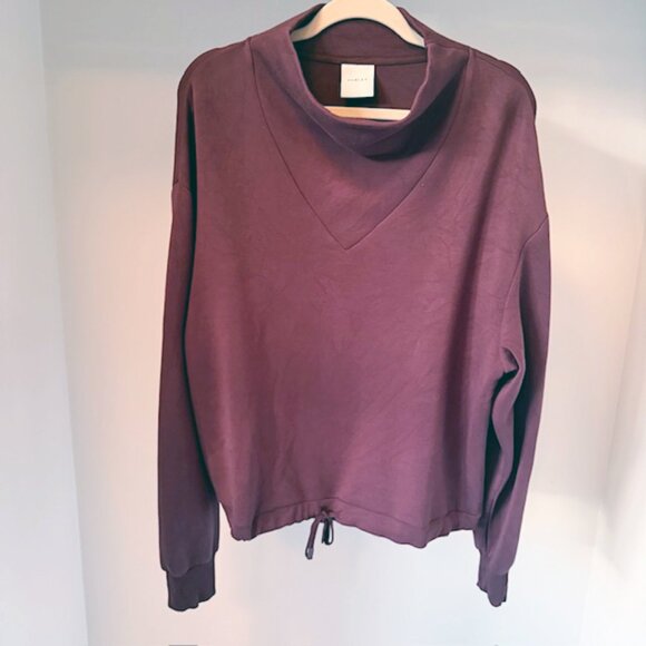 Varley Betsy DoubleSoft Sweatshirt, Size Large, Burgundy - Picture 4 of 9